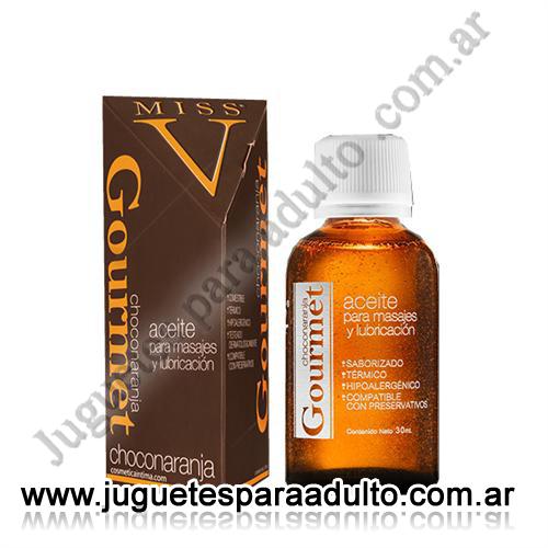 Aceites y lubricantes, Lubricantes miss v, Aceite lubricante y masajes saborizado chocolate y naranja 30 ml